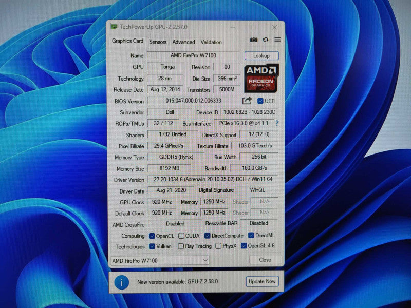 AMD FirePro W7100 | 8GB GDDR5 Graphics Card | 4x DisplayPort Q$