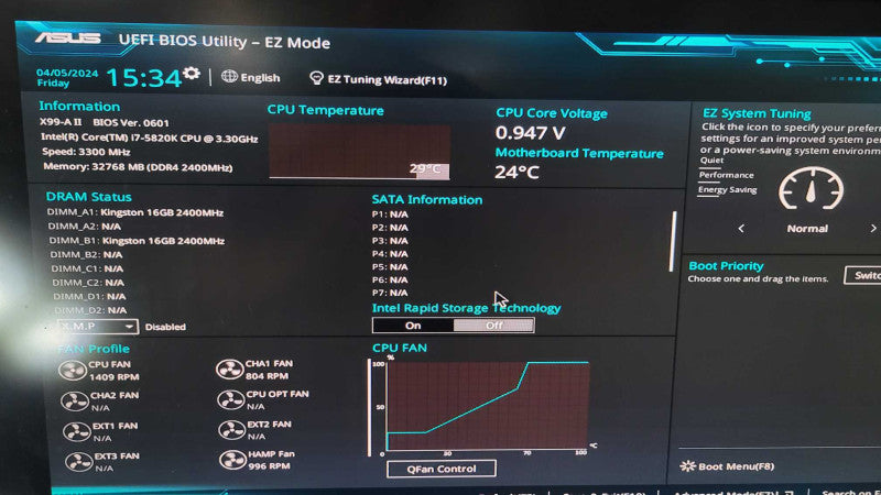 Intel Core i7-5820K | ASUSX99-A II | M.2 | 32GB RAM | I/O Plate %\t %