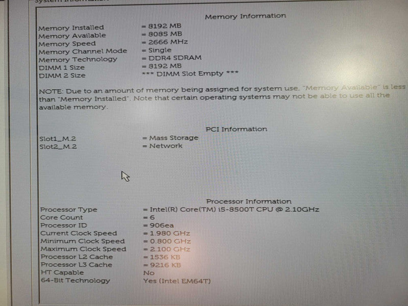 Dell OptiPlex 3060 USFF Desktop | i5-8500T @ 2.10GHz 8GB DDR4 256GB NVMe !
