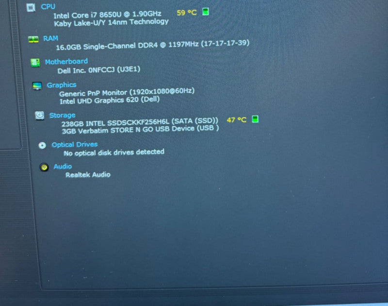 Dell Latitude 7490 Intel Core i7-8650U@1.9GHz 16GB RAM 256GB SSD