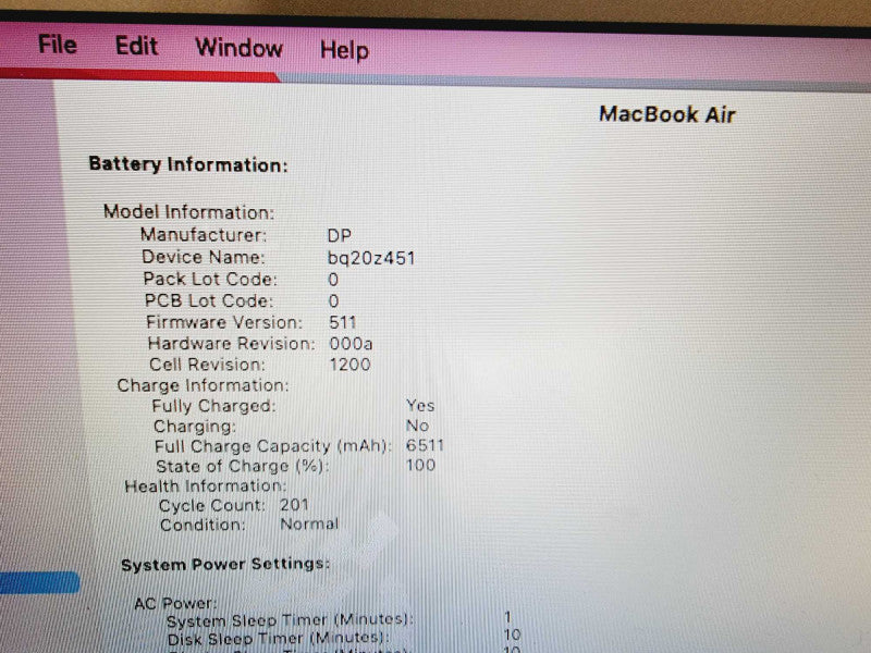 Apple Macbook Air 2017 13\\" Core i5-5350U @ 1.8GHz 8GB DDR3 500GB SSD [Read] (
