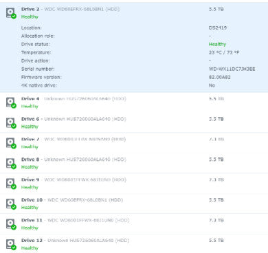 Synology Diskstation DS2419+II 12-Bay (Diskless) 3x 8TB HDD 6x 6TB HDD !