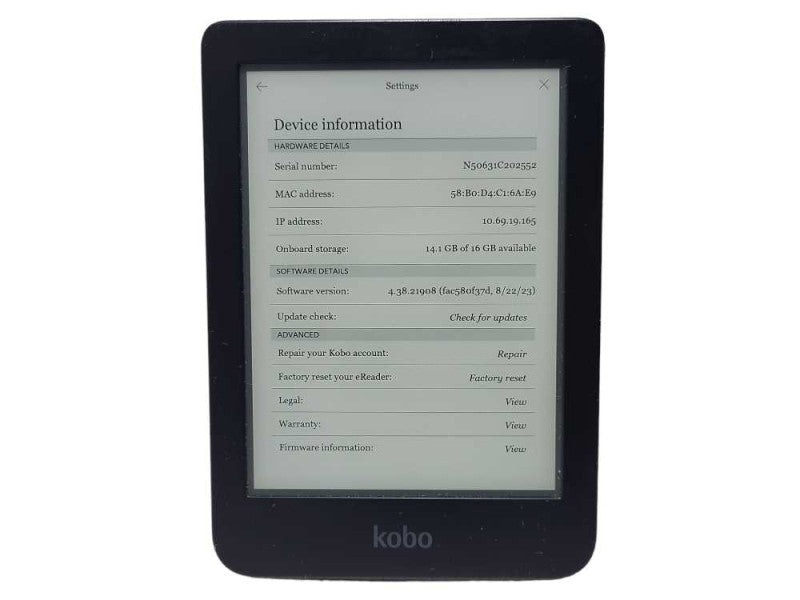 Kobo Clara 2E eReader Glare-Free 6\\" HD Touchscreen 16GB  $