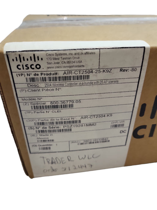 Cisco AIR-CT2504-K9 WLAN 2500 Series Wireless Controller &