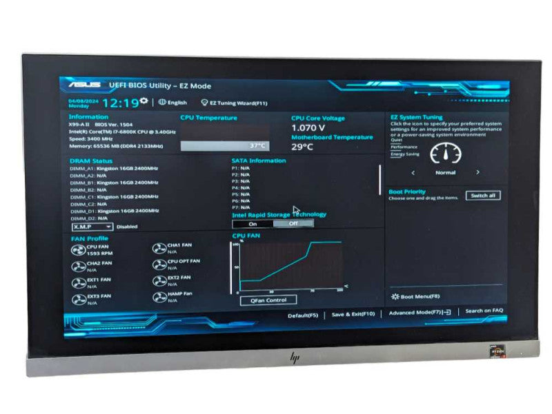 ASUS X99-A II with i7-6800K @ 3.40Ghz, 32GB RAM -