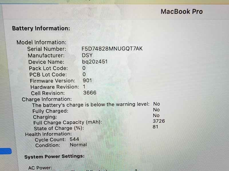 Apple Macbook Pro 2017 13\\" Core i5-7360U @ 2.3GHz 8GB DDR3 120GB SSD (