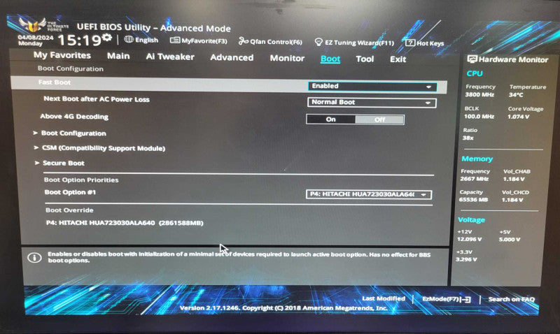 Custom/ASUS TUF X299 Mark 2, Core i9-7920X 2.9GHz, 64GB DDR4, 3TB HDD READ  _