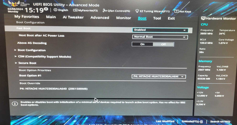 Custom/ASUS TUF X299 Mark 2, Core i9-7920X 2.9GHz, 64GB DDR4, 3TB HDD READ  _