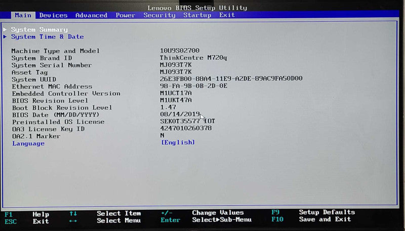 Lenovo ThinkCentre M720q, Core i5-8400T 1.70 GHz, 8 GB RAM, 256 GB SSD, WiFi