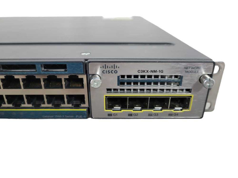 Cisco WS-C3560X-48P-S, 48-Port Gigabit PoE+ Switch, W/ C3K-NM-1G !