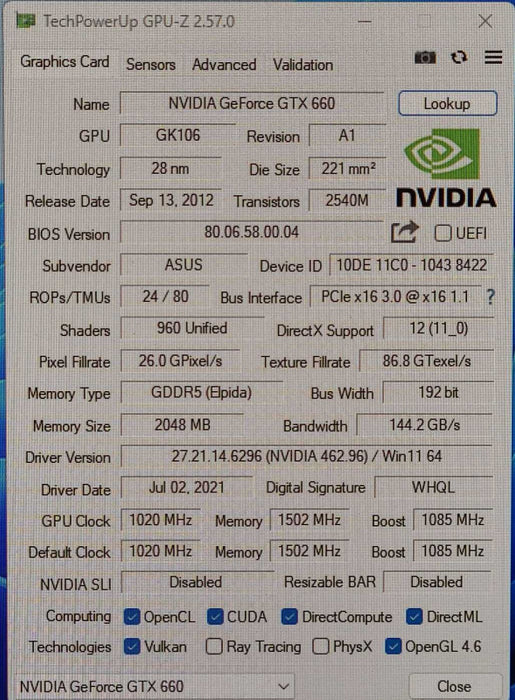 ASUS GTX 660 DirectCU II, GTX660-DC2-2GD5, 2x DVI, 1x HDMI, 1x DP
