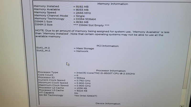 Dell OptiPlex 7060 - Core i5-8500T | 8GB RAM | 256GB NVMe + PWR Q%
