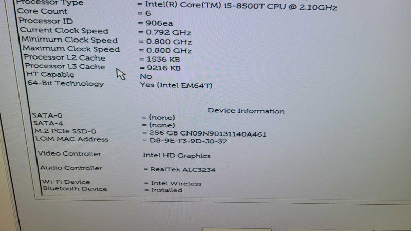 Dell OptiPlex 7060 - Core i5-8500T | 8GB RAM | 256GB NVMe + PWR Q%