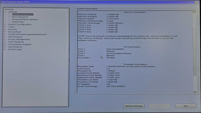 Dell Precision T3620 | Xeon E3-1270 v5 @3.6GHz 4C, 16GB DDR4, Quadro M4000