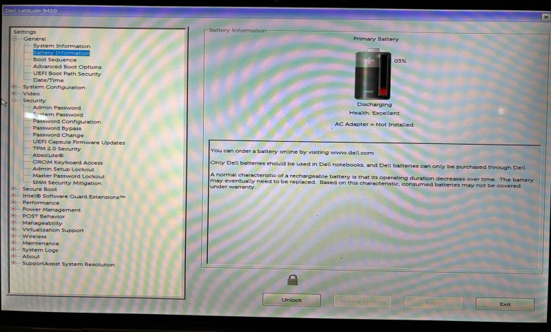 Dell Latitude 9410 TOUCH Intel Core i7-10610U BIOS Locked; For Parts READ!  Lap200