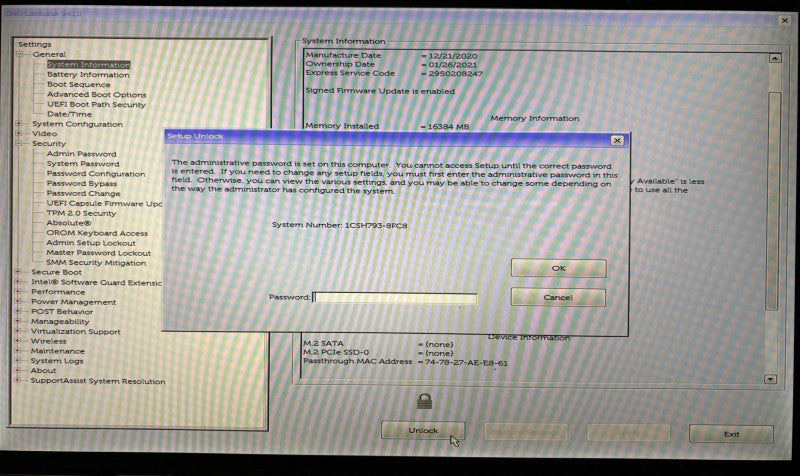 Dell Latitude 9410 TOUCH Intel Core i7-10610U BIOS Locked; For Parts READ! Q Lap200