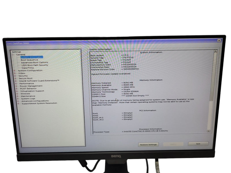Dell OptiPlex 3060 SFF | i5-8500 @ 3.00GHz, 8GB DDR4, 256GB NVM &