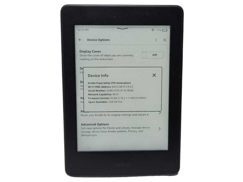 Amazon Kindle Paperwhite (7th Generation) Wi-Fi, 6in  $