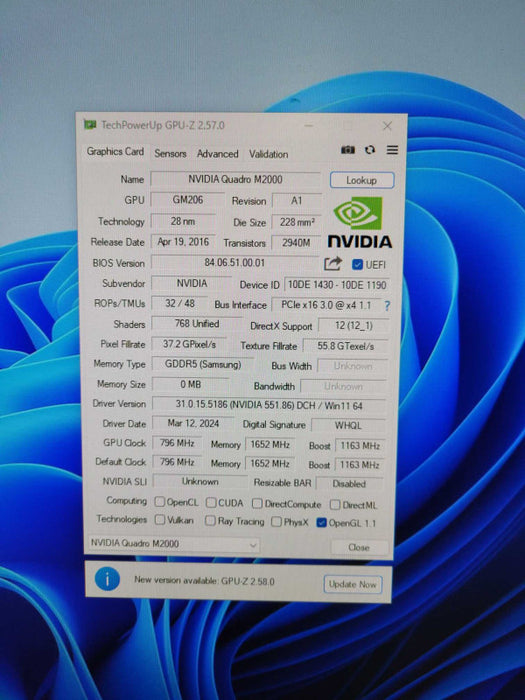 NVIDIA Quadro M2000 4GB GDDR5 Graphics Card 4x Display Port !