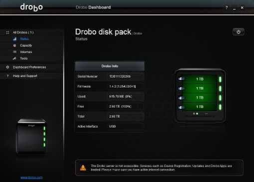 Data Robotics DRO4D-D 4-bay External Hard Drive Storage, 4x 1TB HDD, READ