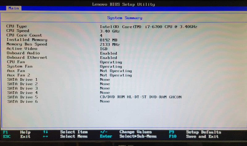 Lenovo ThinkStation P310 Intel Core i7 6700 3.4GHz 8GB DDR4 RAM