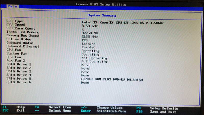 Lenovo ThinkStation P310 Intel XEON E3-1245 v5 @ 3.5GHz 32GB DDR4 QUADRO K420
