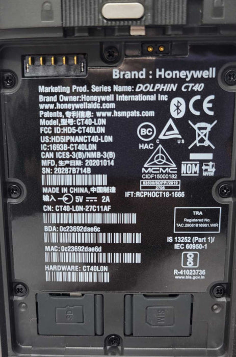 Honeywell CT40-LON-27C11AF Android 10 Barcode scanner w/ CT40-HB Cradle SEE _