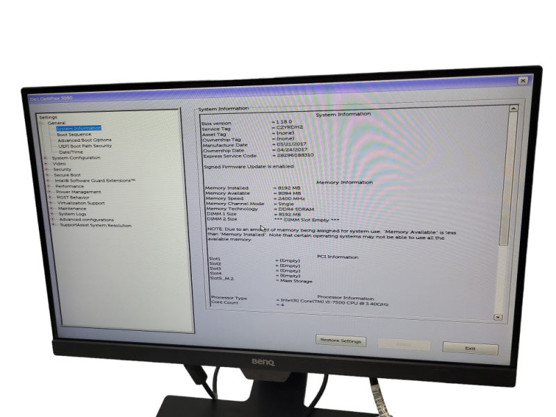 Dell Optiplex MT Mini Twr 3050 Intel Core i5-7500 @ 3.4GHz 8GB RAM 256GB NVME &