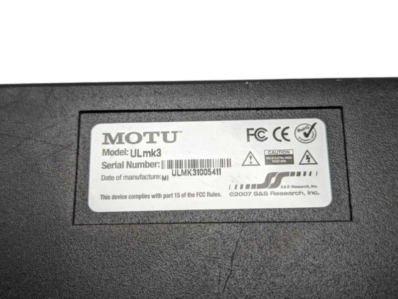 MOTU ULmk3 UltraLite-mk3 â FireWire audio interface with effects -