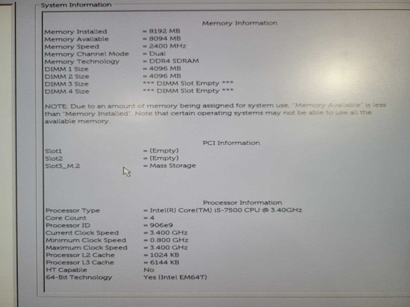 Dell OptiPlex 7050 SFF i5-7500 @ 3.40GHz 8GB DDR4 256GB M.2 !