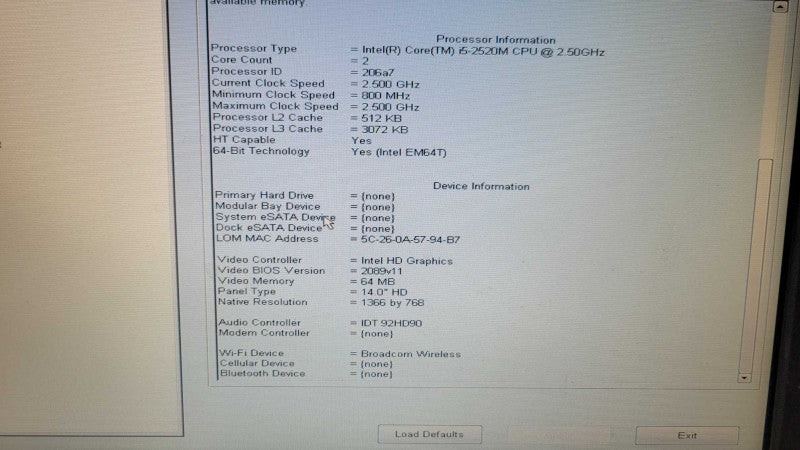 Dell Latitude E6420 XFR - Core i5-2520M | 4GB RAM | NO HDD / Tray | PWR ADPTR %