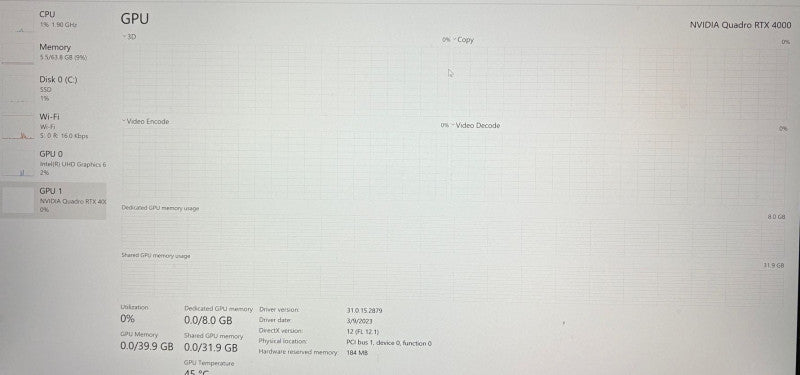 Dell Precision 7740 XEON E2286M@2.4 4K RTX 4000 8GB GPU 64GB RAM 512SSD READ Q Lap200