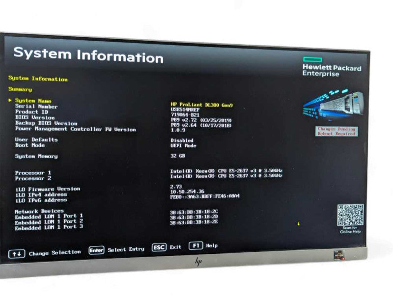 HP DL380 Gen9 2x Intel Xeon E5-2637 v3 @ 3.50Ghz, 32GB RAM, P440ar, READ  -