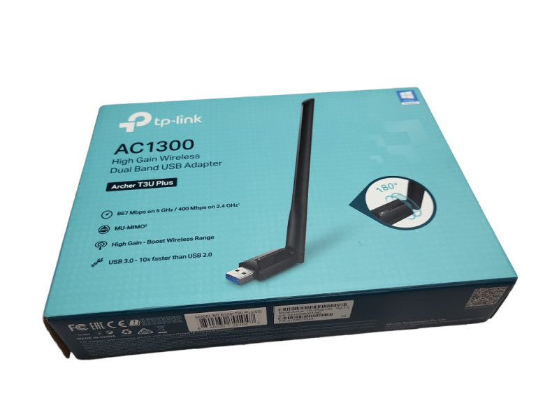 TP-Link Archer T4U Plus AC1300 Wireless Dual Band MU-MIMO USB 3.0 Wi-Fi Adapt &