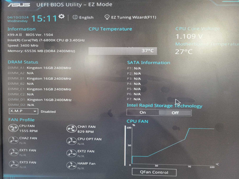 ASUS X99-A II/USB 3.1 w/Intel i7-6800K 3.40GHz, 64GB DDR4 RAM !