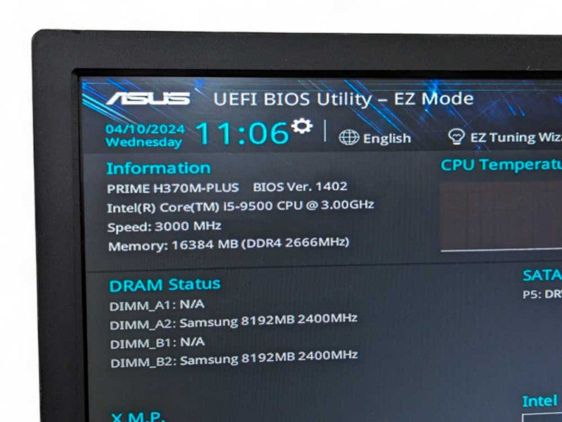 PC ASUS PRIME H370M-PLUS Intel Core i5-9500 @ 3.00Ghz, 16GB RAM, 512GB NVMe  -