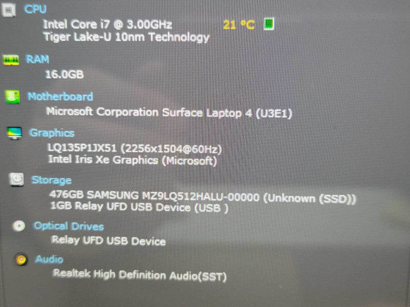 Microsoft Surface Laptop 4| i7-1185G7| 16GB RAM| 512GB SSD  Î² Lap200