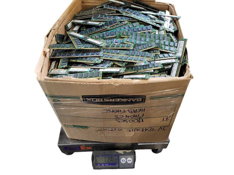 Scrap Non-Heat sink RAM/Memory 53.6lb/24.3KG AS-IS READ $