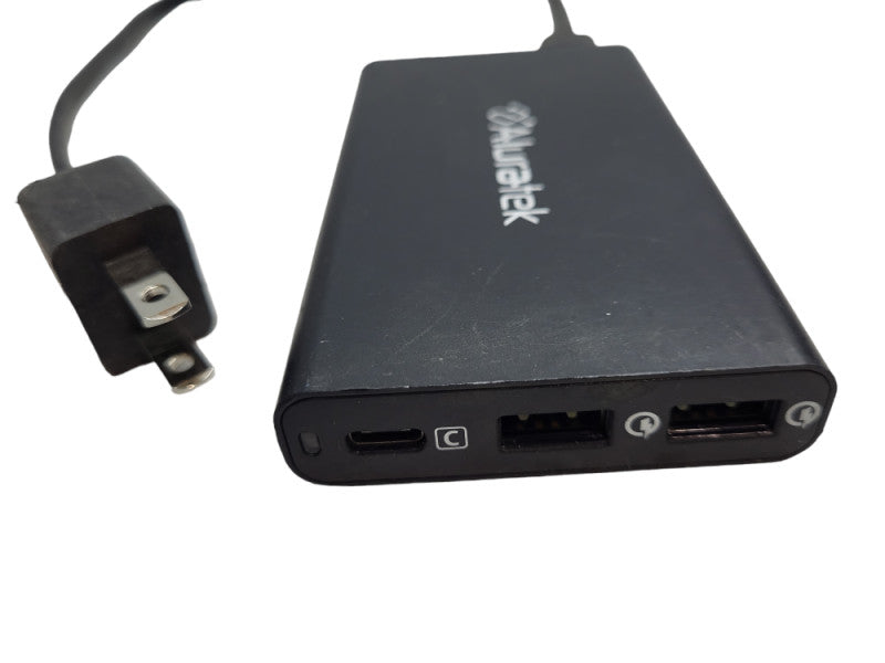 Aluratek Universal AC Adapter with Type-C and QC 3.0 USB Ports &