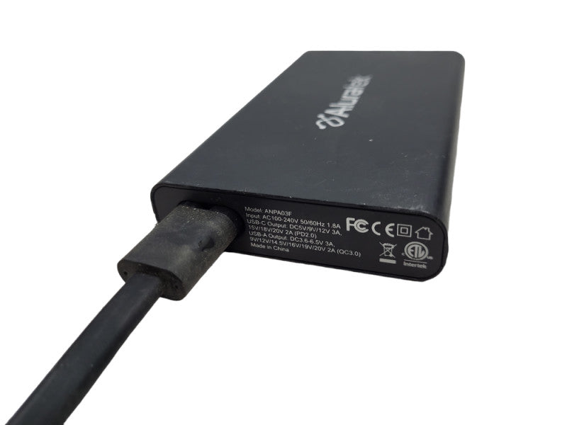 Aluratek Universal AC Adapter with Type-C and QC 3.0 USB Ports &