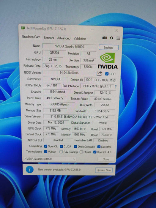 NVIDIA Quadro M4000 | 8GB GDDR5 PCIe Graphics Card | 4x DisplayPort !