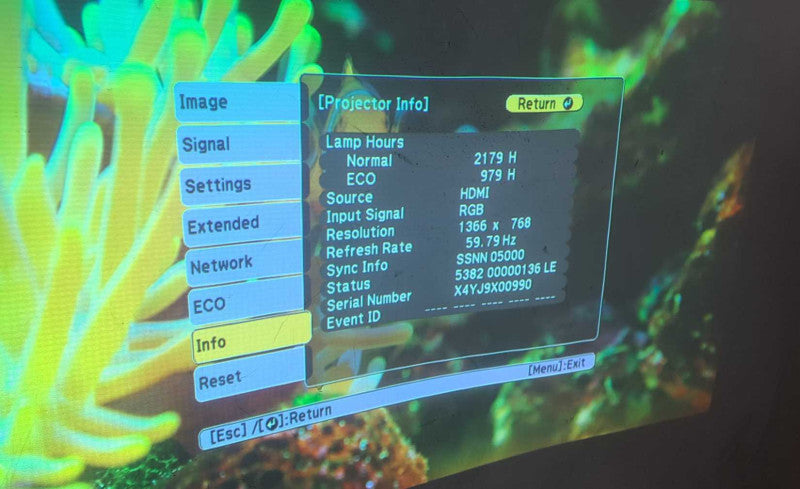 Epson PowerLite X39 3LCD Projector 3500 ANSI HD 1080p | 2179 Lamp Hrs