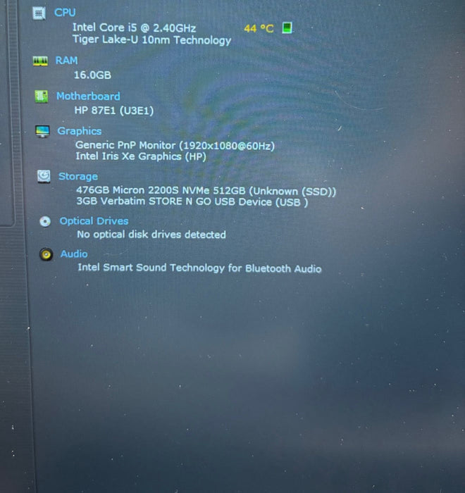HP ProBook 450 G8 Intel Core i5-1135G7@2.4GHz 16GB DDR4 RAM 512GB NVMe SSD Q