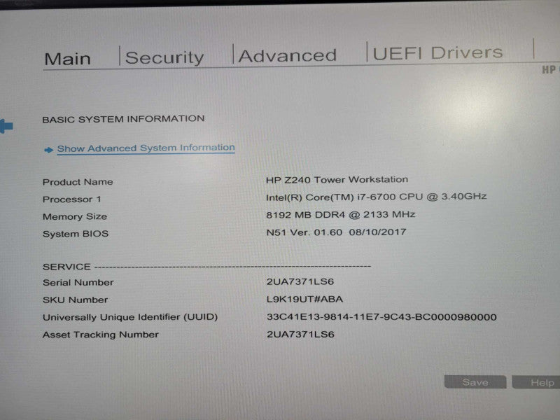HP Z240 Tower WS Core i7-6700 3.40GHz 8GB DDR4, NO HDD/GPU !