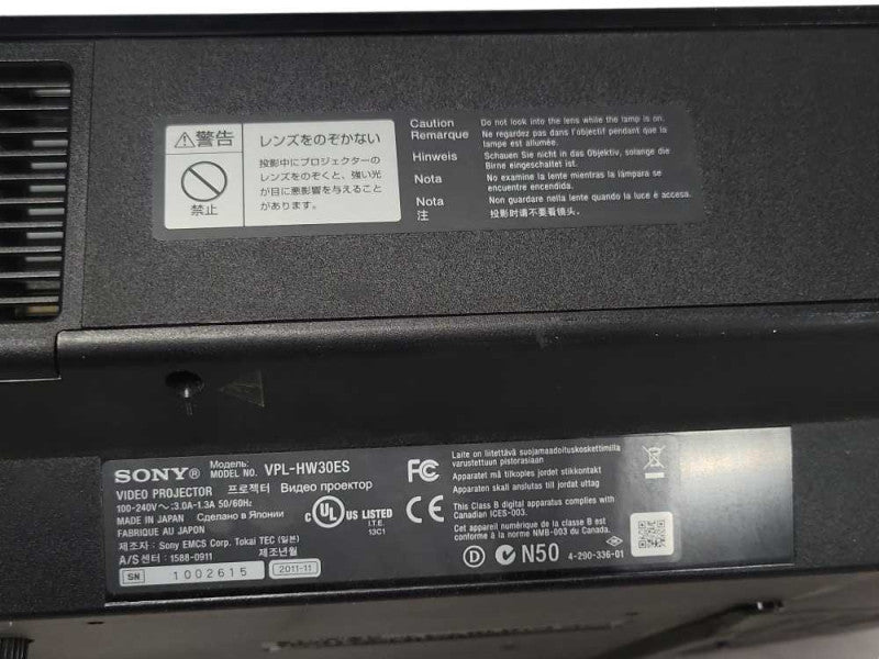 Sony VPL-HW30ES SXRD Projector, No Remote control, Lamp error, READ _