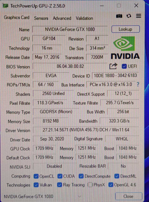 EVGA GeForce GTX 1080 SC GAMING ACX3.0, 8GB GDDR5X Graphics Card Q)
