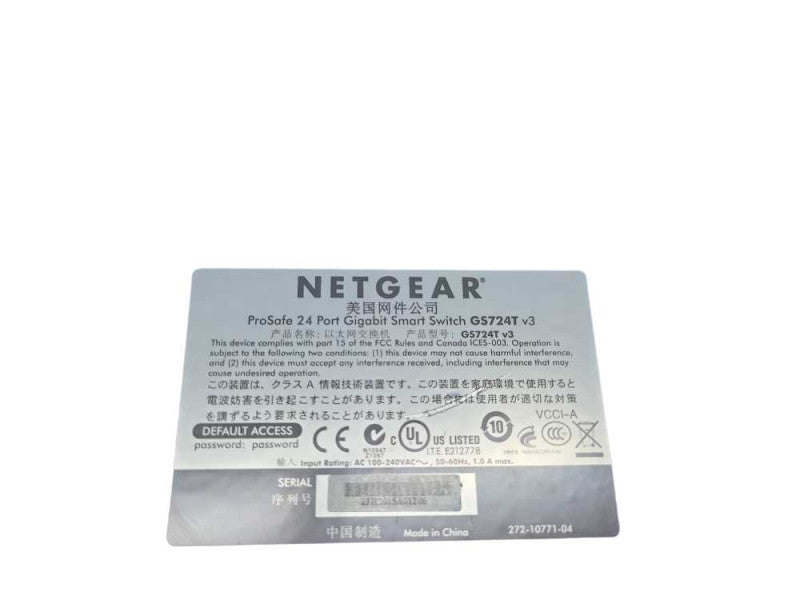 NETGEAR ProSafe 24-Port Gigabit Smart Switch GS724T V3 %