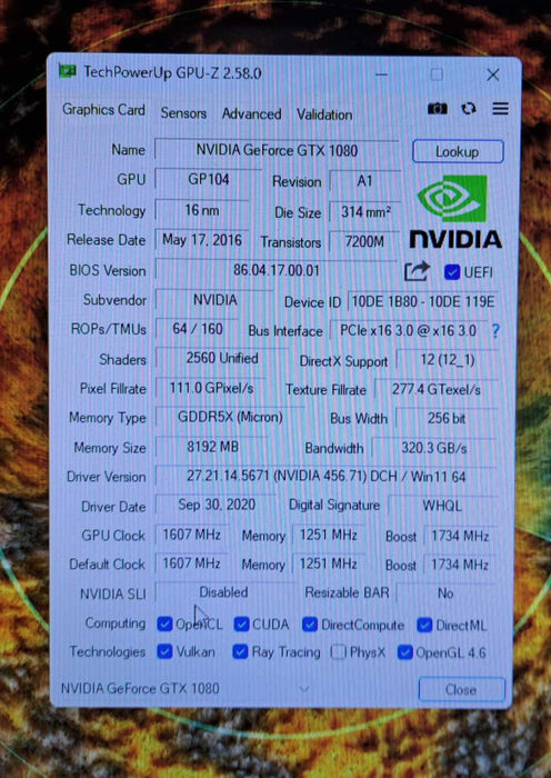 Nvidia GeForce GTX 1080 Founders Edition, 900-1G413-2500 Q)