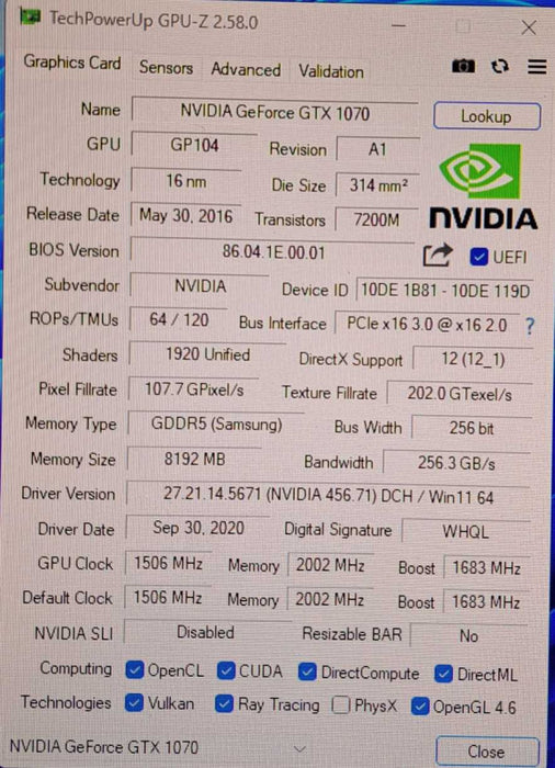 NVIDIA GeForce GTX 1070 Founders Edition 8GB GDDR5 Graphics Card )