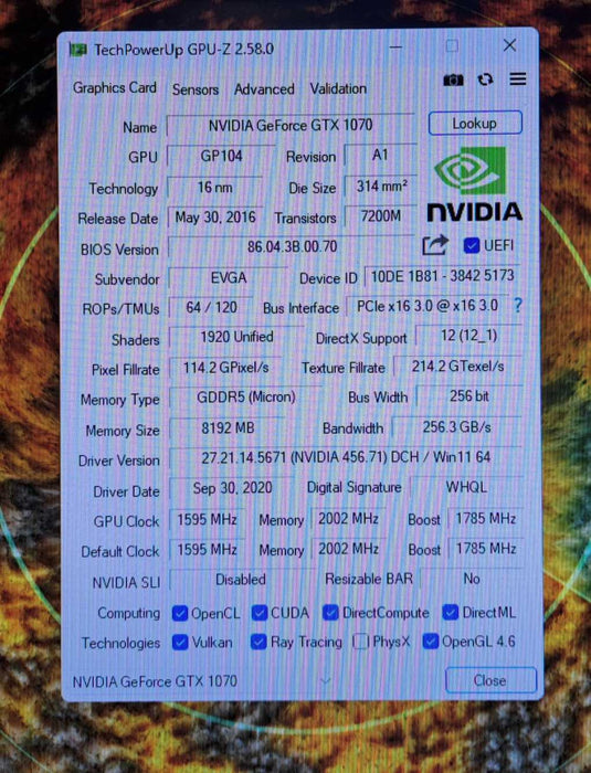 EVGA GeForce GTX 1070 SC GAMING Black Edition 8GB GDDR5 Graphics Card Q)